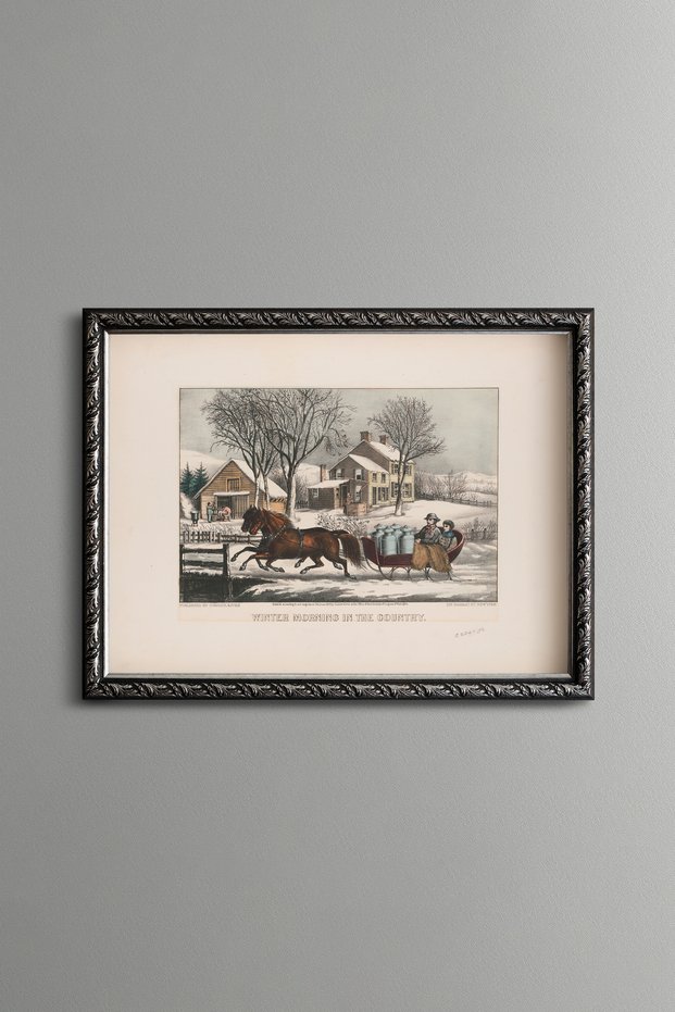 Winter Morning in the Countryside - Vintage Patterned Painting - Slim Model