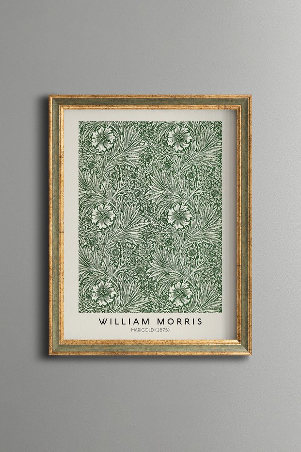 Classic Pattern with Blue Flowers - Vintage Patterned Painting - Slim Model