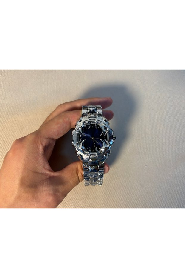 Blue DENVOSI New Y2K Gothic Claw Shaped Quartz Watch with Detachable and Replaced Dial, Fashionable