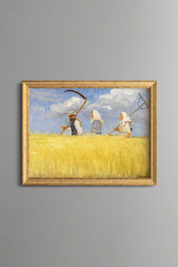 Harvesters - Vintage Patterned Painting - Fine Model