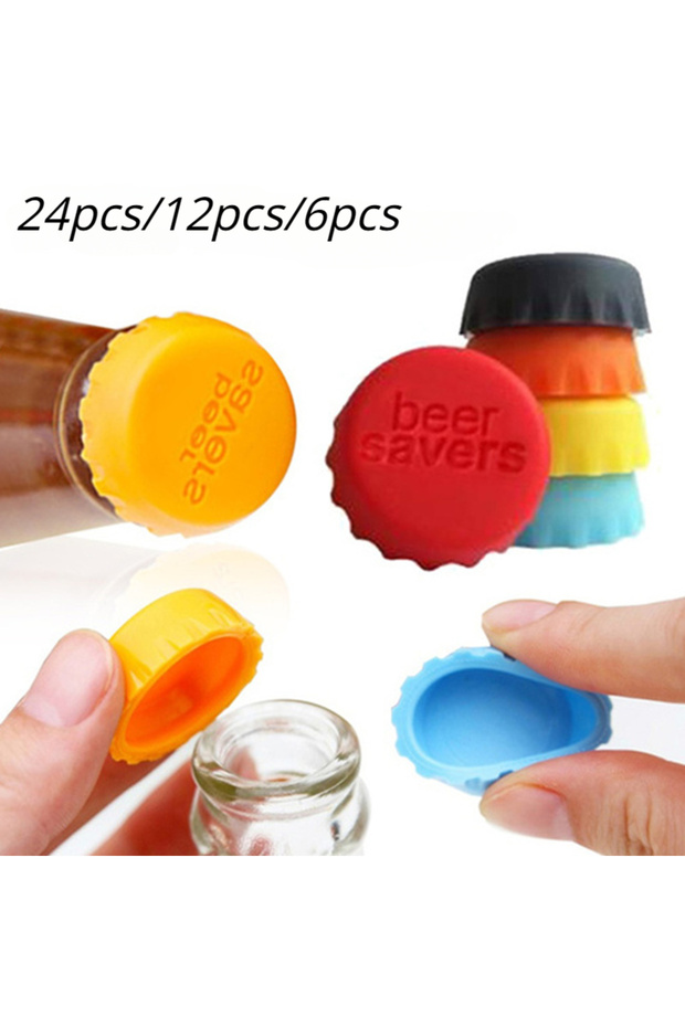 6PCS-multicolor Reusable Silica Gel Bottle Cap Sealed Beer Cap Vinegar Soy Sauce Bottle Soda Cola Ca