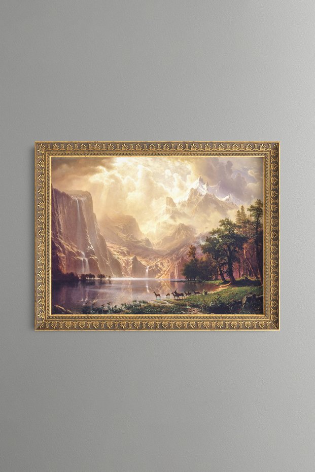 Between the Sierra Nevada Mountains - Vintage Patterned Painting - Slim Model
