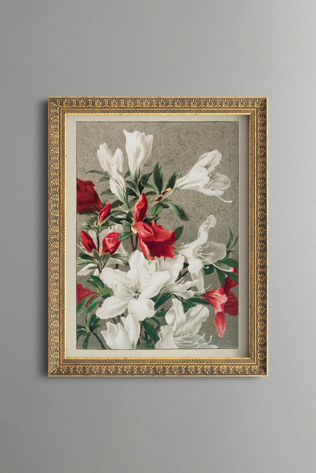 Lilies - Vintage Patterned Painting - Slim Model