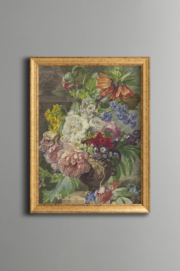 Colorful Flower Bouquet - Vintage Patterned Painting - Fine Model