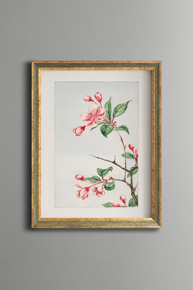 Azalea Branch - Vintage Patterned Painting - Slim Model