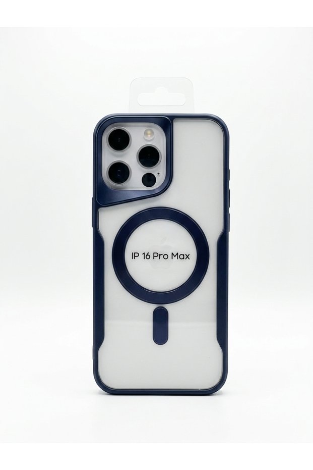 غطاء حماية "ماج سيف" باللون الأزرق الداكن لهاتف iPhone 16 Pro Max.