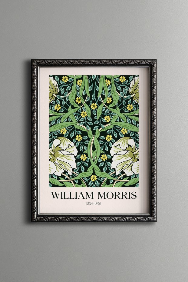 Green Leaf Pattern - Vintage Patterned Painting - Slim Model