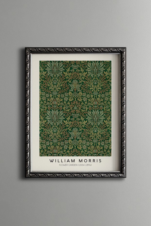 Green Floral Pattern - Vintage Patterned Painting - Slim Model