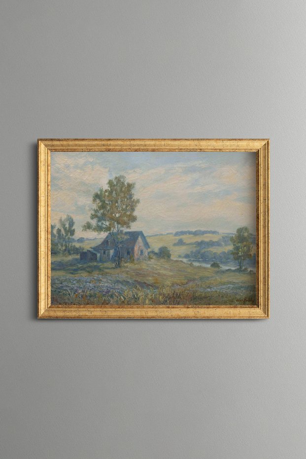 Village and Countryside Scenery - Vintage Patterned Painting - Slim Model