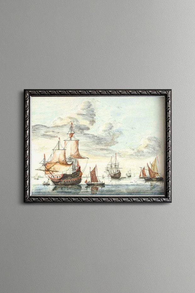 Serenity on the Sea - Vintage Patterned Painting - Slim Model