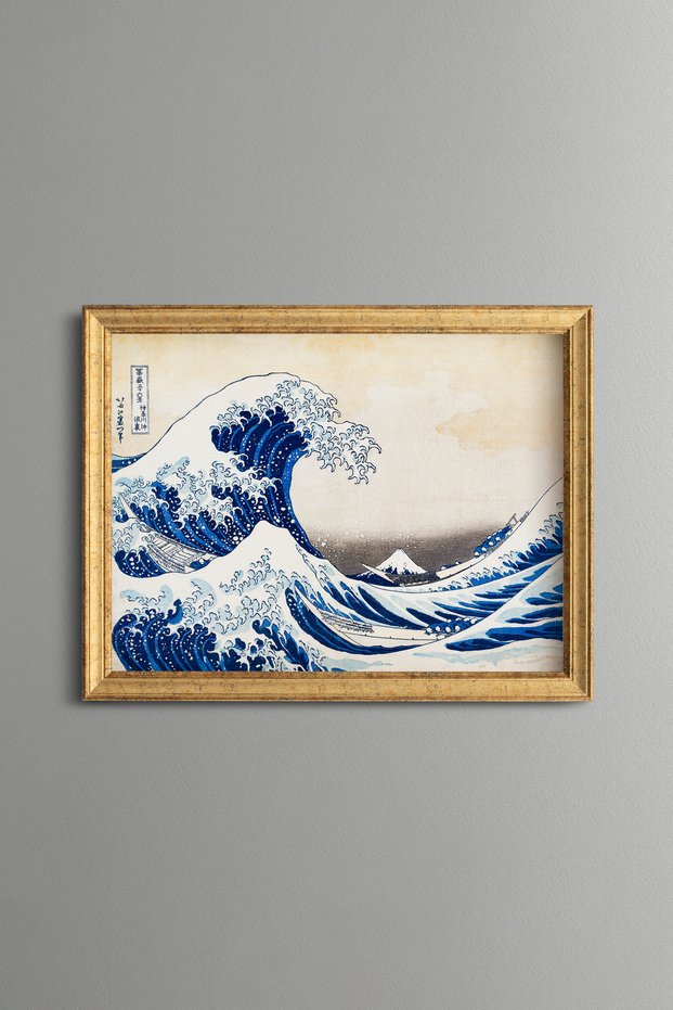The Great Wave Off Kanagawa - Vintage Patterned Painting - Slim Model