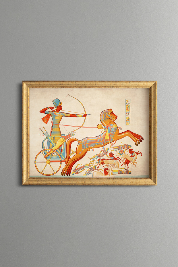 Ancient Egyptian War Chariot - Vintage Patterned Painting - Fine Model
