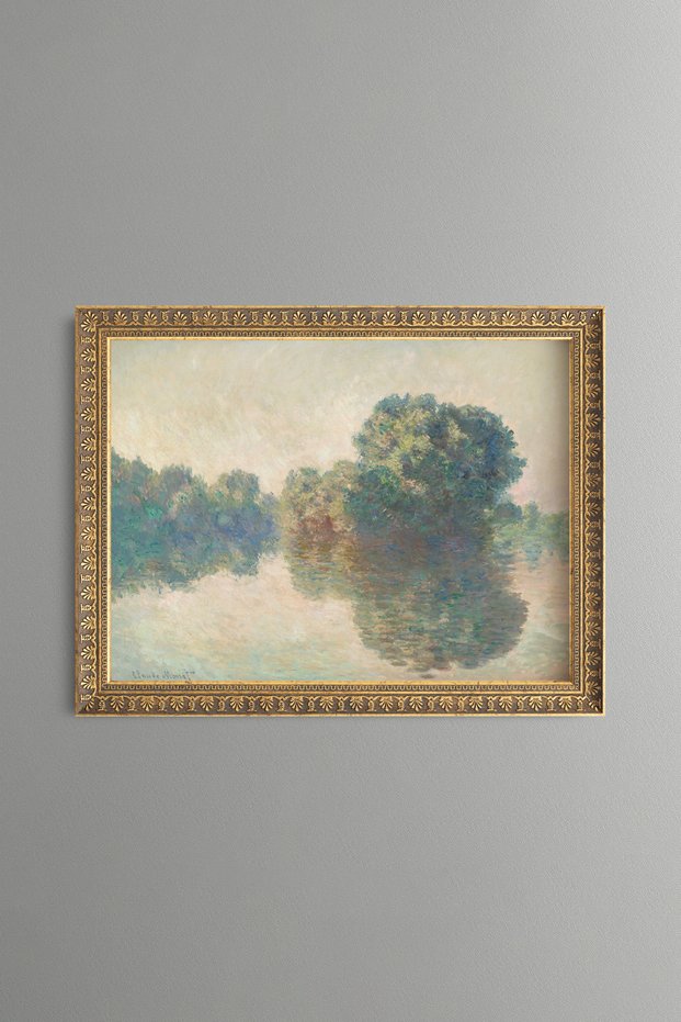 Foggy Lake View - Vintage Patterned Painting - Slim Model