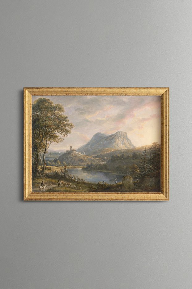 Lakeside Scenery - Vintage Patterned Painting - Slim Model