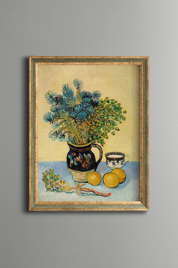 Still Life - Vintage Patterned Painting - Slim Model