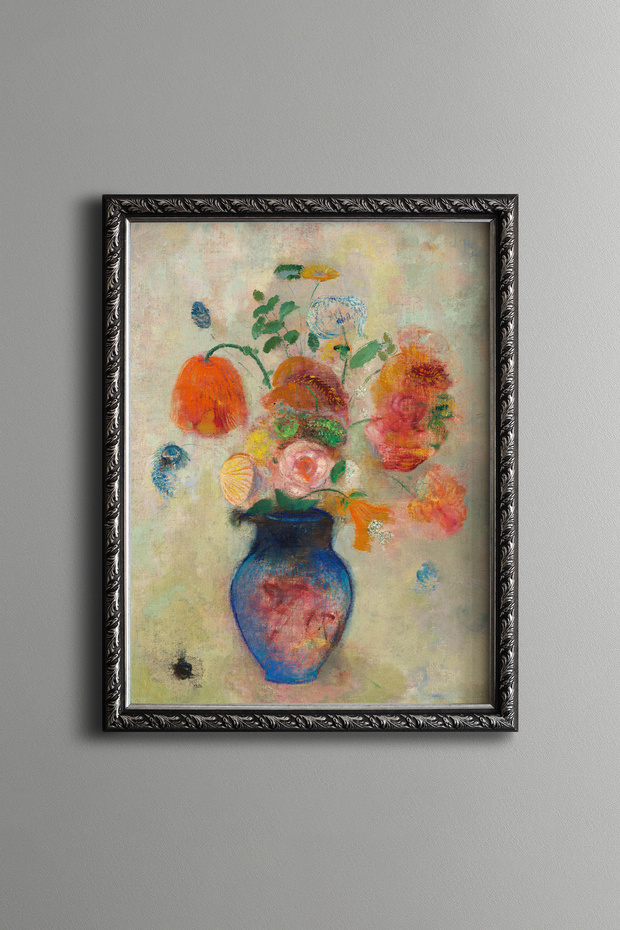 Colorful Flowers in a Vase - Vintage Patterned Painting - Slim Model