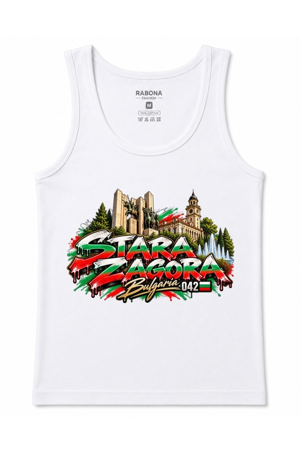 Stara Zagora Bulgaria 042 – Heritage Landmarks Graffiti Graphic Tank Top T-Shirt