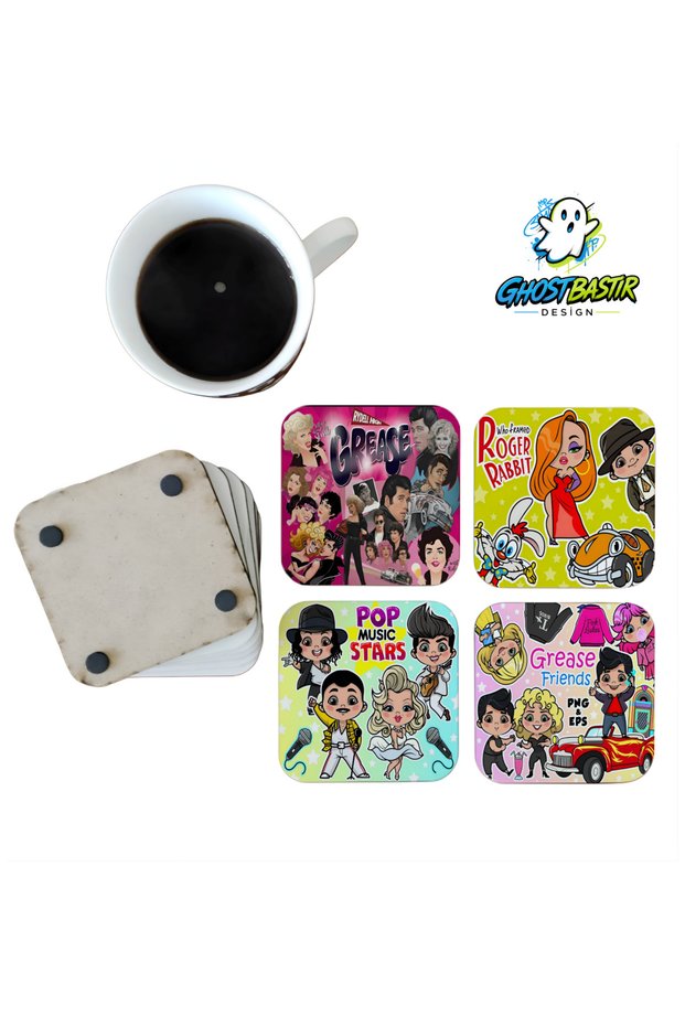 Famous Artists Decorative Wooden Coaster Set 0195