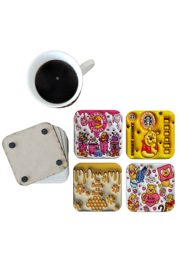 Winnie the Pooh Decorative Wooden Coaster Set 0197