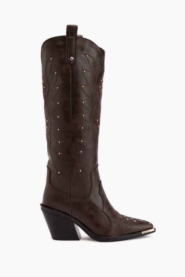 Elnora Coffee Embroidered Western Women's Boots
