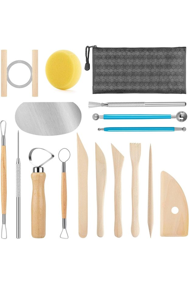 17pcs 17pcs Pottery Sculpting Tools Set Ceramic Detail texture Shaping Blade Clay Modeling Stainless