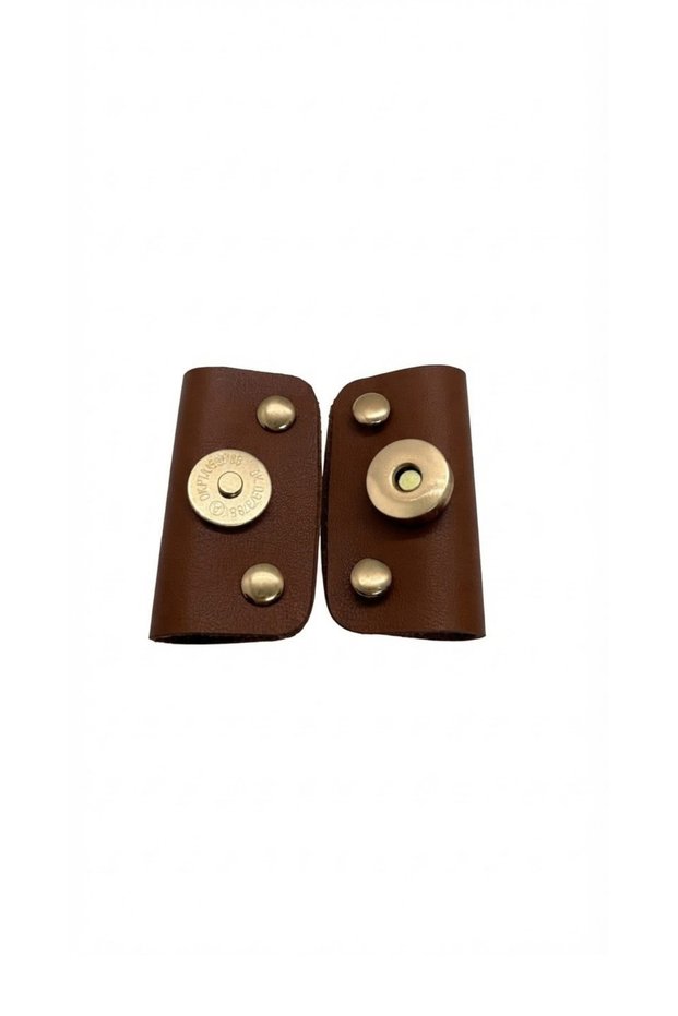 Troklu Leather Magnetic Closure Bag Clip - Brown