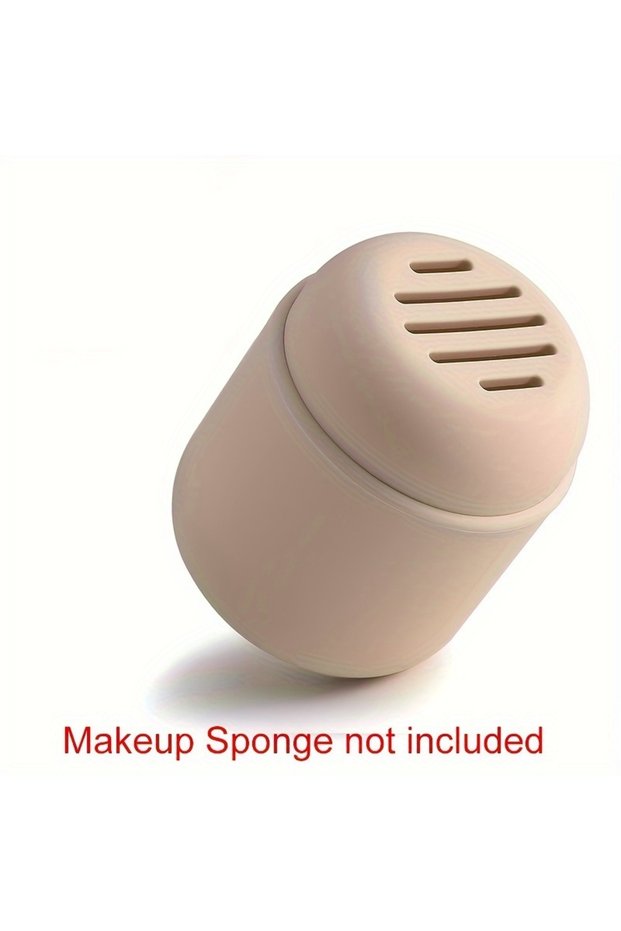 1pc Kahki 1PC Silicone Makeup Sponge Stand - Waterproof and Odorless, Double Sided Ventilation Desig
