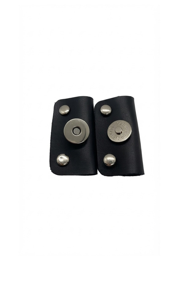 Trocled Leather Magnetic Closure Bag Clip - Black