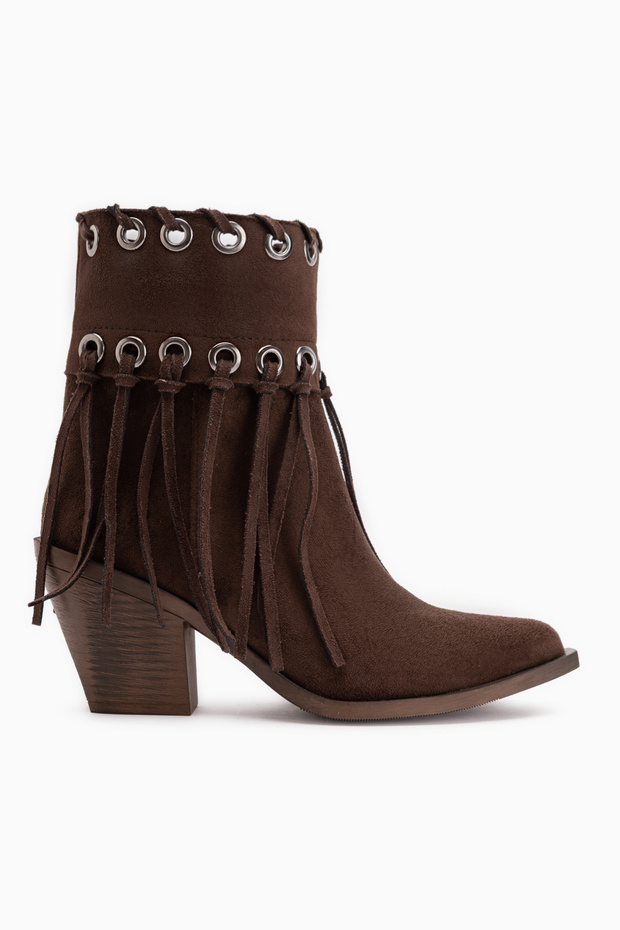 Nessa Suede Tassel-Embellished Chunky Heel Women's Cowboy Boots