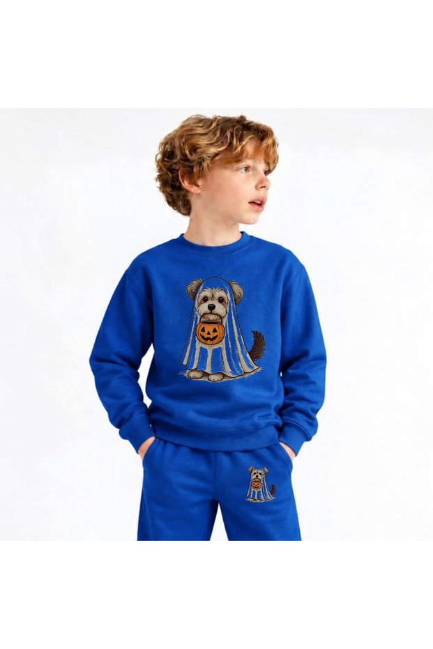 Team Sweatshirt Halloween-Dog Printed Girls Boys Children's Crew Neck