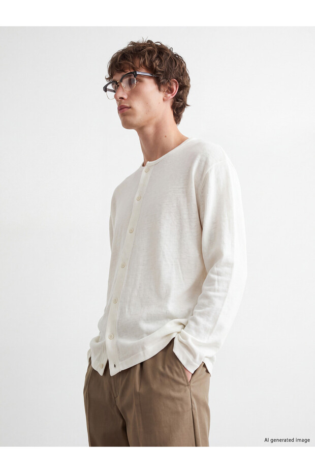 Peak New Season White Crew Neck Men's T-Shirt