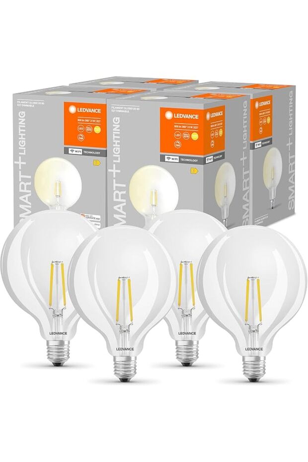 مصباح LED ذكي بتقنية الواي فاي، قاعدة: E27، إضاءة بيضاء دافئة، 2400 كلفن، 5.50 واط، بديل لـ