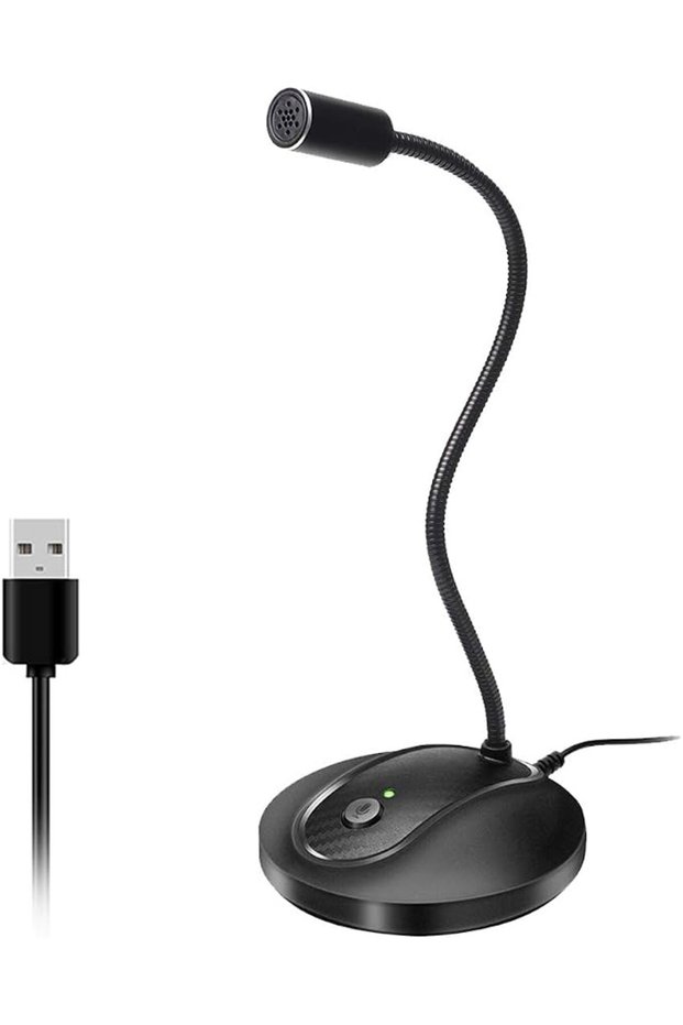 ميكروفون USB، ميكروفون للكمبيوتر الشخصي مع زر كتم الصوت، مناسب للبث المباشر، والبودكاست، وتسجيل الصوت.