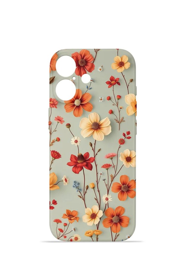 iPhone 16 Plus Vorian Camera Protective Case, Coral Flower Garden Design.