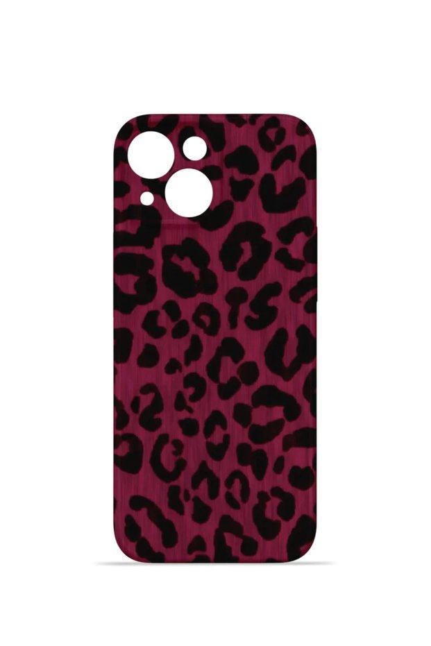 iPhone 13 Vorian Mika Camera Protective Case, Fuchsia Leopard Print.