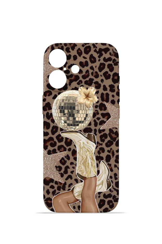 iPhone 16 Plus Vorian Mika Camera Protective Case, Disco Leopard Design.
