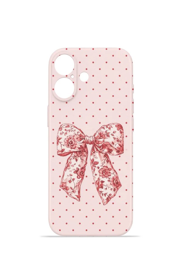 iPhone 17 Vorian Camera Protective Case with Vintage Rose Bow and Polka Dot Design.