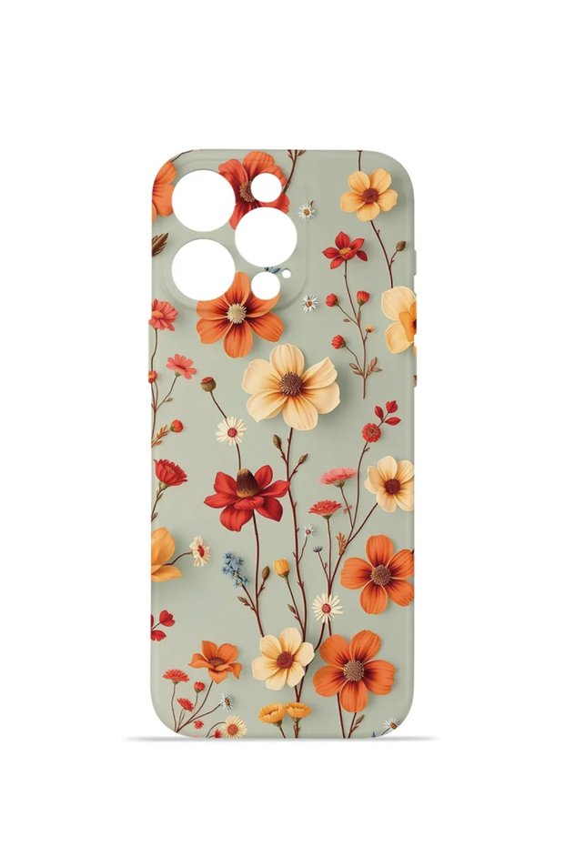 iPhone 16 Pro Max Vorian Camera Protective Case, Coral Flower Garden Design.