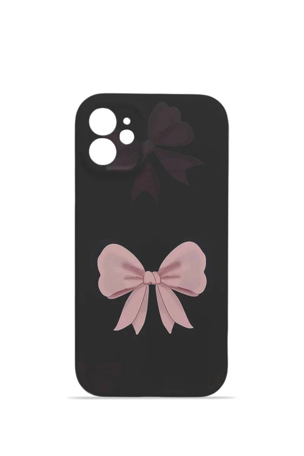 iPhone 11 Vorian Camera Protective Case, Night Pink Bow.
