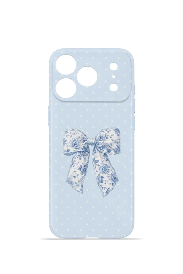 iPhone 18 Pro Max Vorian Mika Camera Protective Case, Blue Toile Bow.