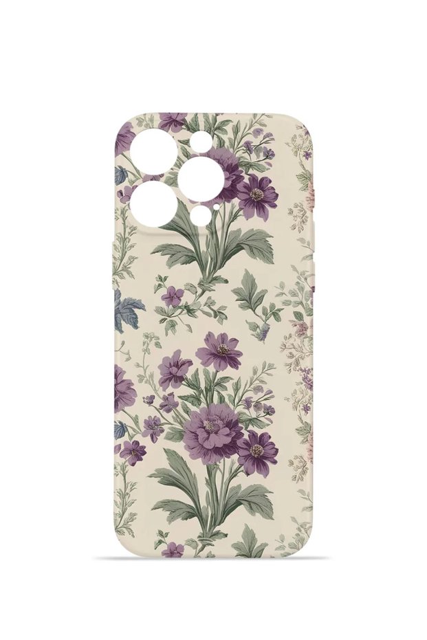 iPhone 12 Pro Vorian Camera Protective Case, Lavender Botanical Design.