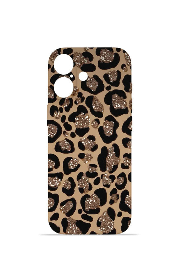 iPhone 17 Vorian Mika Camera Protective Case, Glitter Leopard Design.