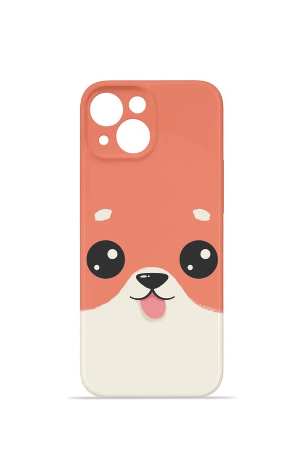 iPhone 13 Vorian Mika Camera Protective Case, Peach Puppy Design.