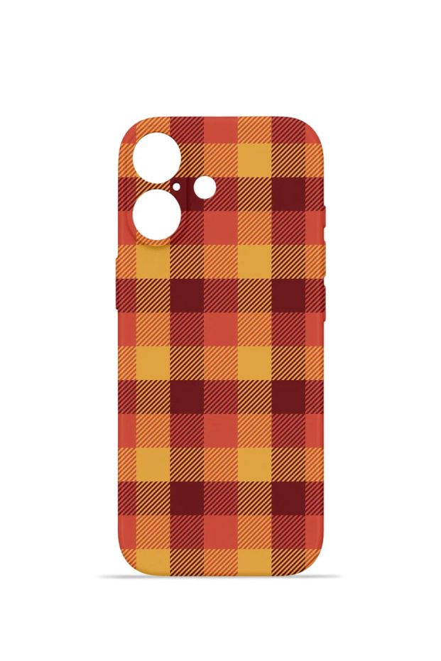 iPhone 16 Plus Vorian Mika Camera Protective Case, Tile Pattern, Mustard Yellow.