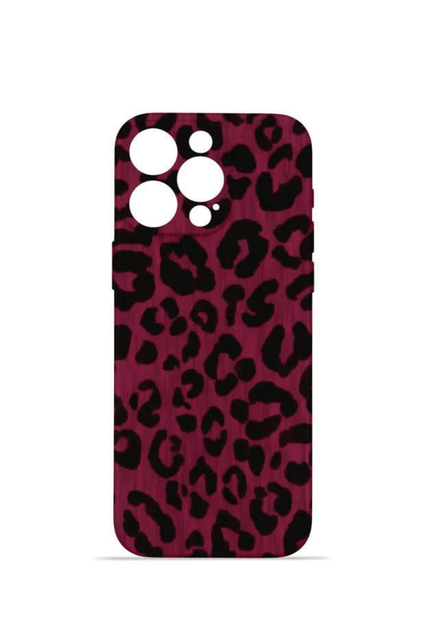 iPhone 13 Pro Max Vorian Camera Protective Case, Fuchsia Leopard Print.