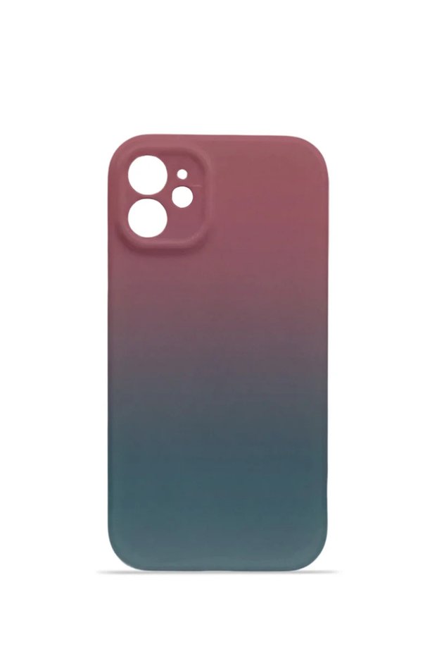 iPhone 12 Vorian Mika Camera Protective Case, Turquoise and Plum Gradient.