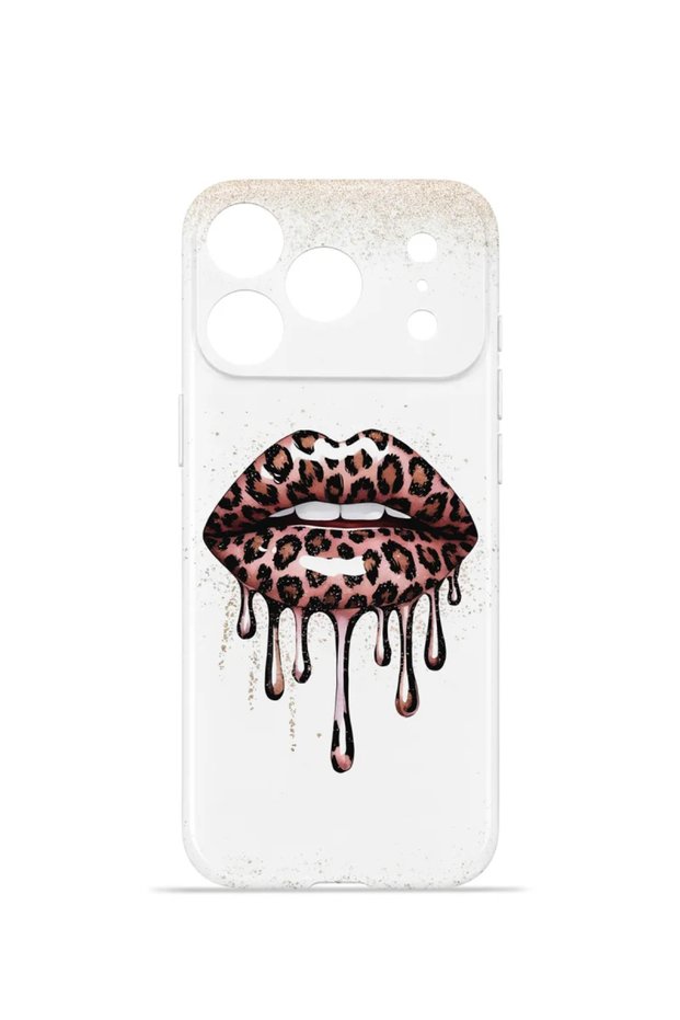 iPhone 18 Pro Max Vorian Mika Camera Protective Case, Dripping Leopard Lips Design.