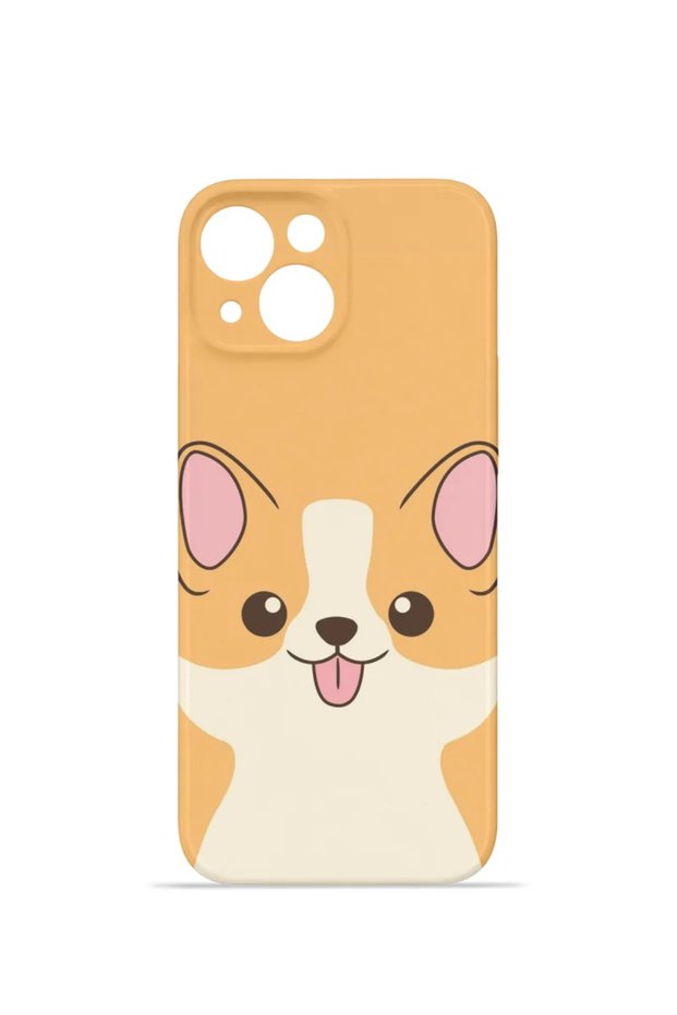 iPhone 13 Vorian Mika Camera Protective Case, Smiling Corgi Design.
