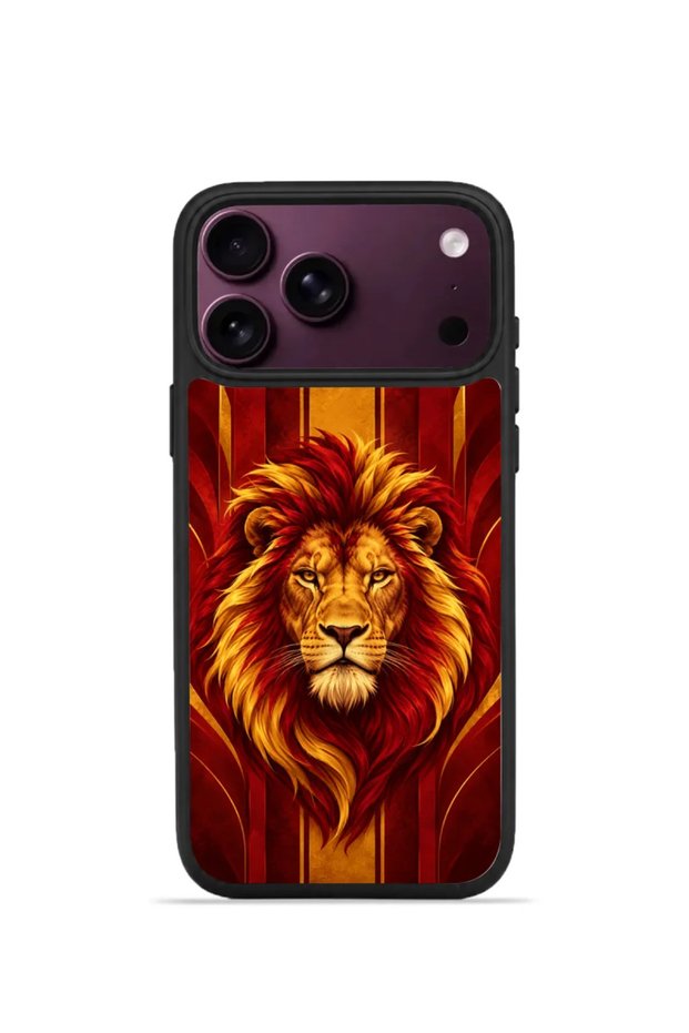 iPhone 18 Pro Vorian Black Hole Case, Red Gold Lion.