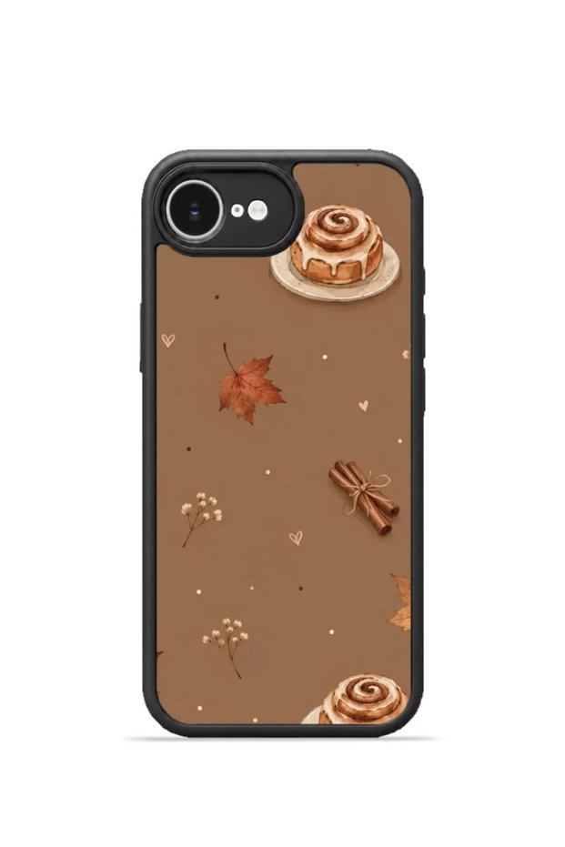 iPhone 16E Vorian Black Hole Case, Coffee Cinnamon Buns Design.